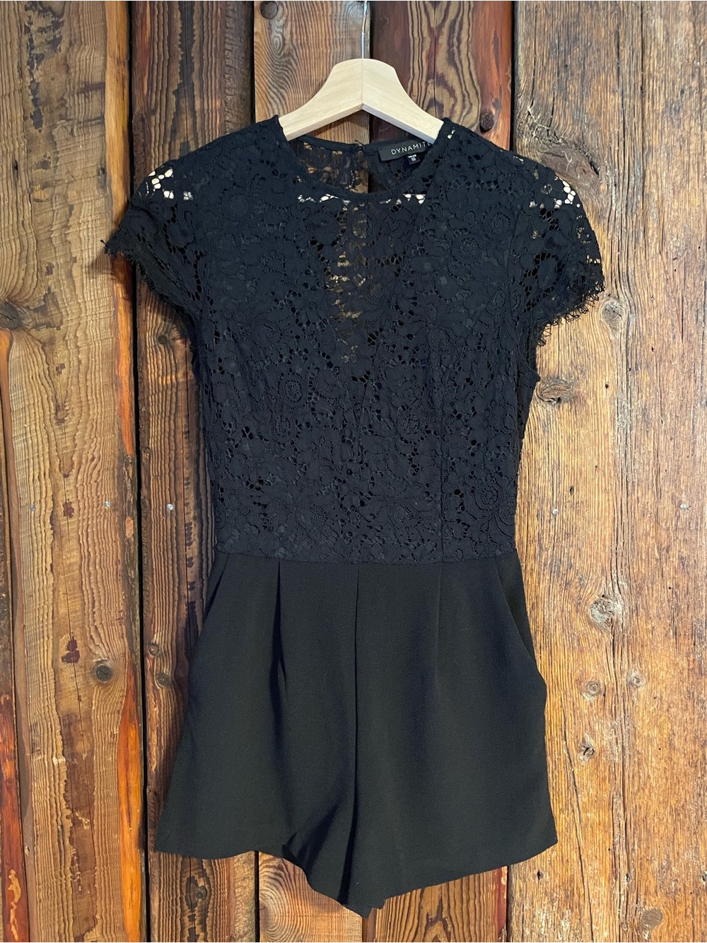 Dynamite Black Lace Short Romper
